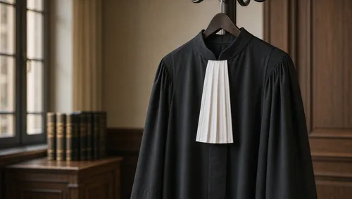 Robă de avocat neagră cu bavetă albă