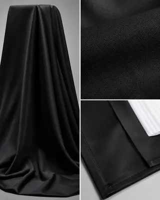 Mostre din materialul Premium al robei, negru
